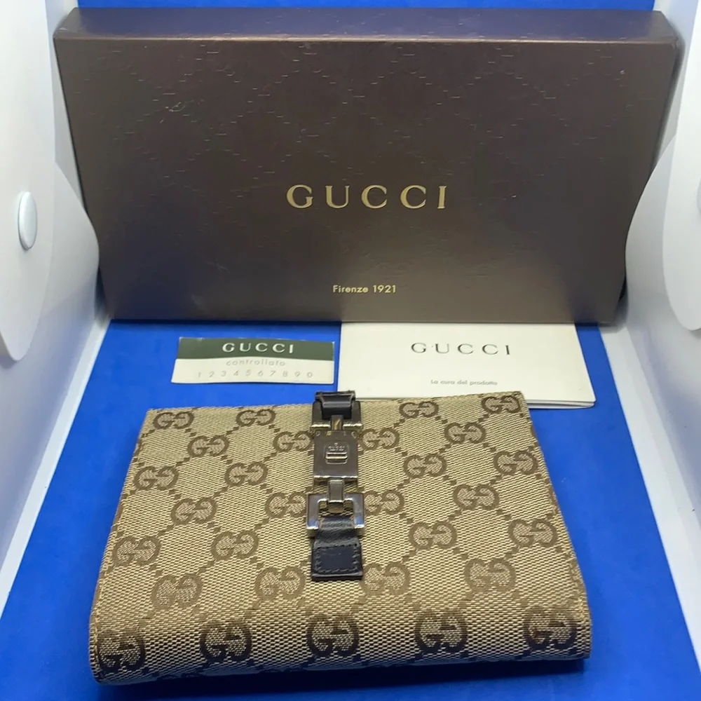 Gucci GG Rare  Guccissima‎ Print/Gold Jackie O Style Wallet